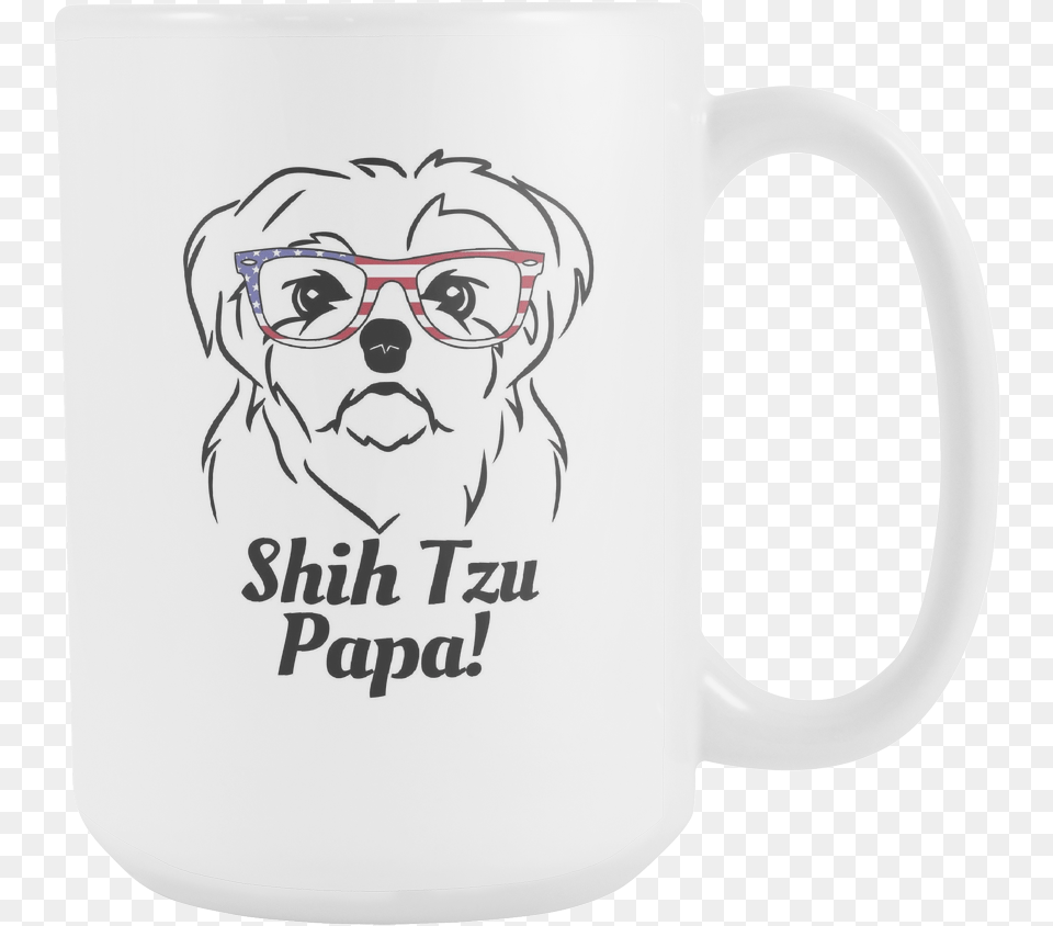 Shih Tzu Papa Man, Cup, Accessories, Glasses, Male Free Png Download