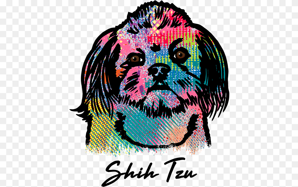 Shih Tzu T Shirt Colorful Abstract Toy Dog, Art, Graphics, Person, Animal Free Transparent Png