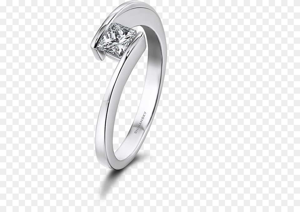 Shimansky My Girl Solitaire Overlap Engagement Ring, Accessories, Jewelry, Platinum, Diamond Free Png