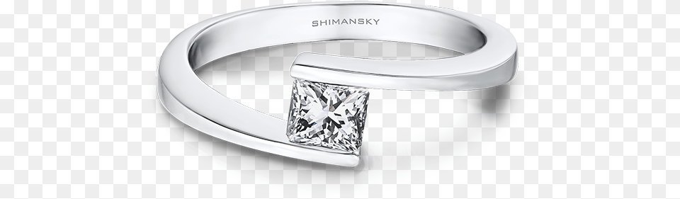 Shimansky My Girl Solitaire Overlap Engagement Ring Pre Engagement Ring, Accessories, Jewelry, Silver, Diamond Png