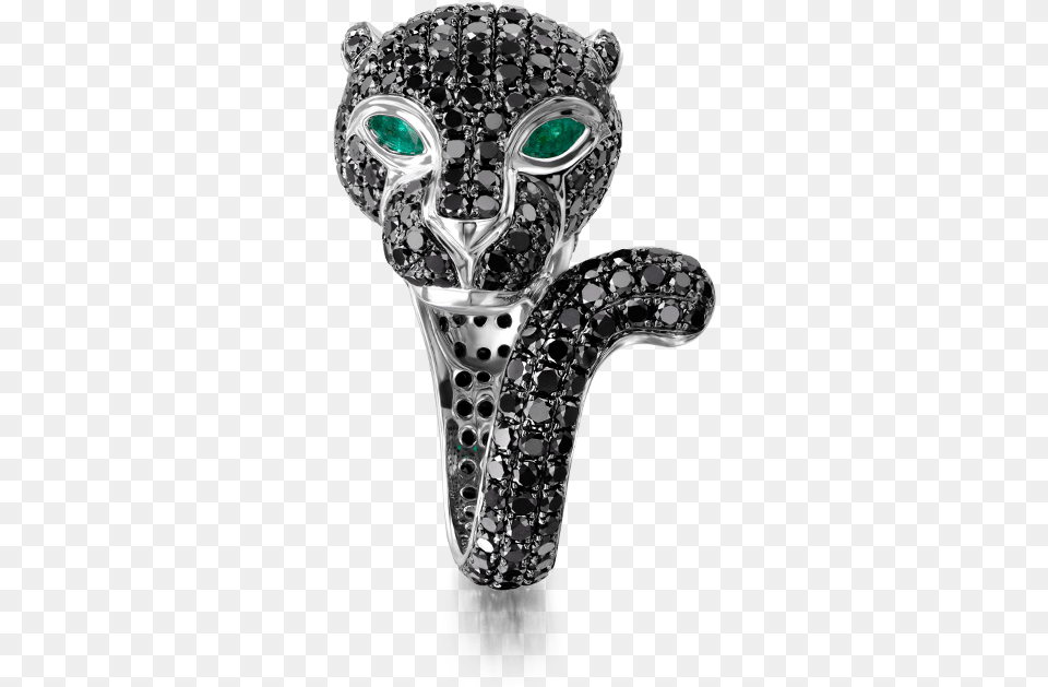 Shimansky Untamed Panther Rings Black Diamond Panther Ring, Accessories, Gemstone, Jewelry, Person Png Image