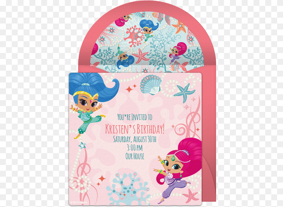 Shimmer And Shine, Mail, Envelope, Greeting Card, Advertisement Png Image