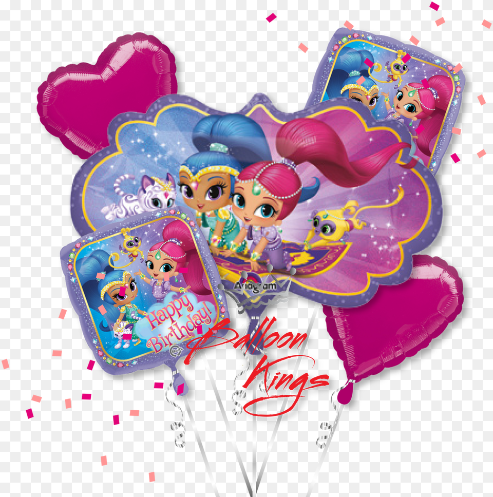 Shimmer And Shine Bouquet, Balloon, Baby, Food, Person Free Png