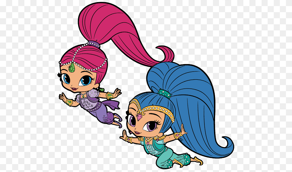 Shimmer And Shine Clipart Cartoon Clip Art, Book, Comics, Publication, Baby Png Image