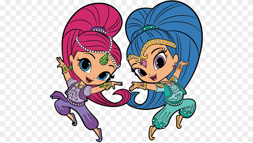Shimmer And Shine Clipart Cartoon Clip Art, Book, Publication, Comics, Baby Free Png
