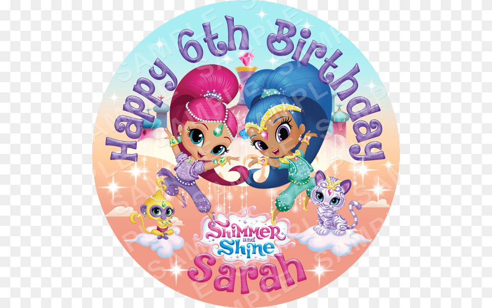 Shimmer And Shine Edible Cake Topper Printable Shimmer And Shine, Person, People, Baby, Dessert Png Image