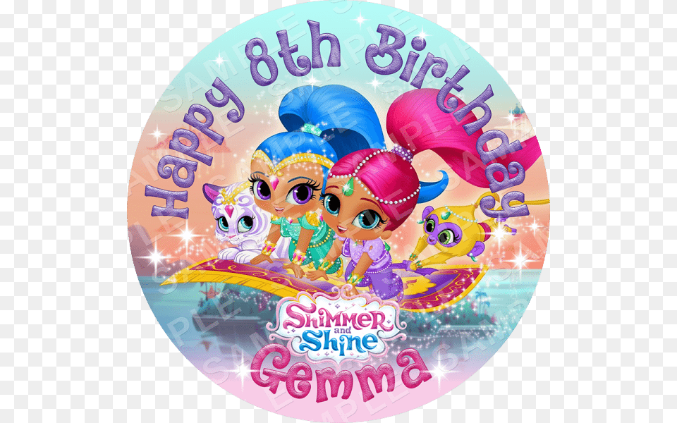 Shimmer And Shine Edible Cake Topper Shimmer And Shine On The Carpet, Carnival, People, Person, Baby Png Image