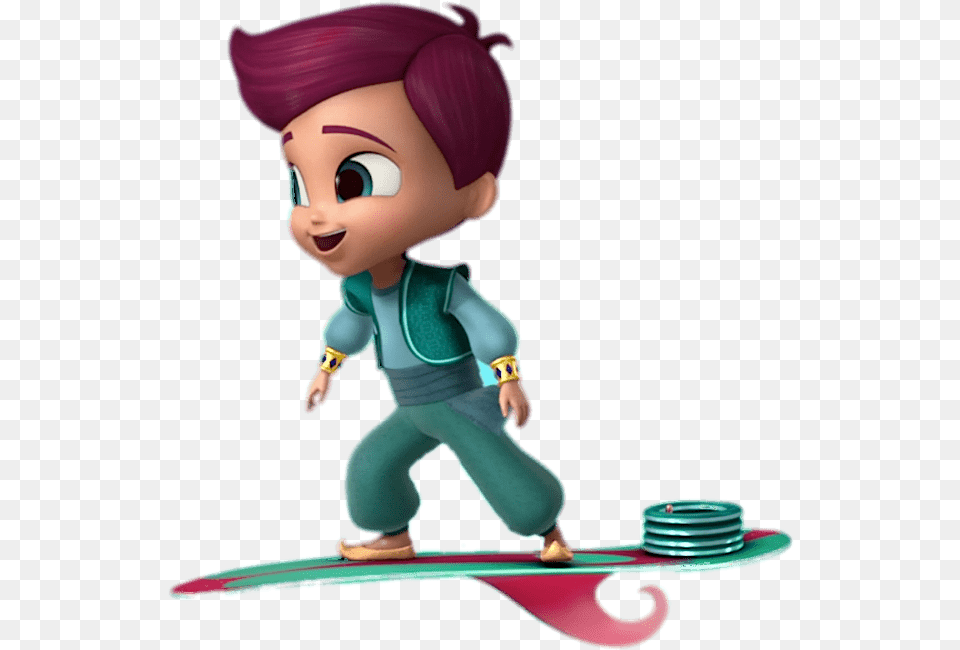 Shimmer And Shine Kaz On Flying Board Shimmer And Shine Zac And Kaz, Doll, Toy, Elf, Face Free Transparent Png