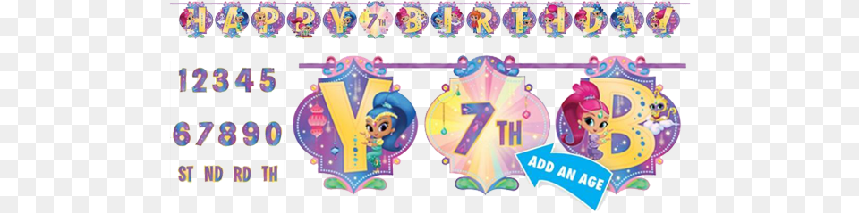 Shimmer And Shine U0027add Ageu0027 Birthday Banner Cartoon, Text Free Png Download