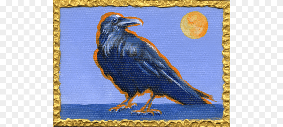 Shimmering Orange Outline Surrounds A Mystical Raven Blackbird, Animal, Bird, Crow Free Transparent Png