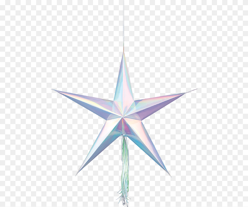 Shimmering Party Iridescent Hanging 3d Star Decorations Silver Stars, Star Symbol, Symbol Free Png Download