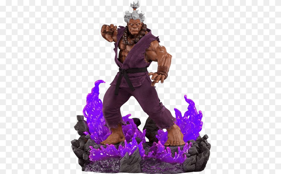 Shin Akuma 10 Year Ultimate Statue Shin Akuma, Purple, Adult, Male, Man Free Png