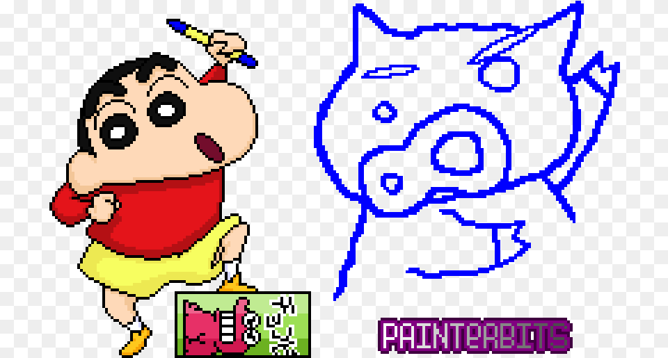 Shin Chan Pixelart Painterbits Cartoon, Baby, Person, Face, Head Png Image