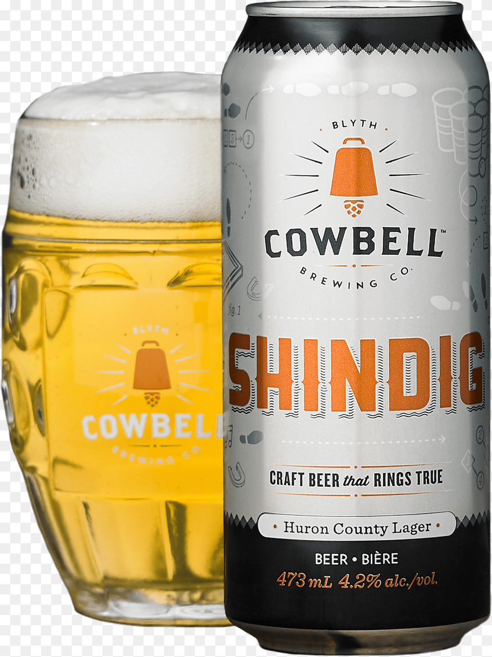 Shindig Huron County Lager Cowbell Brewery Shindig, Alcohol, Beer, Beverage, Glass Free Png Download