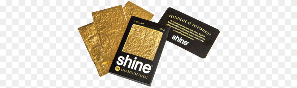 Shine 24k Gold Rolling Papers, Text, Business Card, Paper Free Png Download