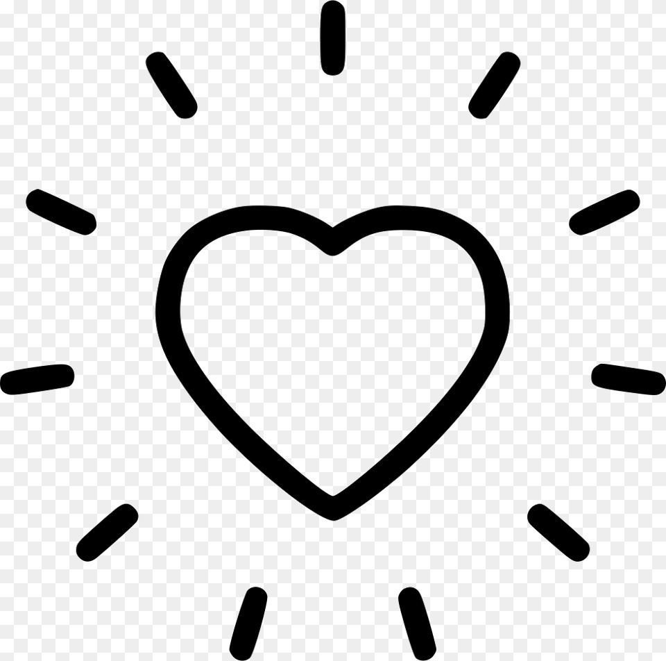 Shine Radiant Heart Shine Icon, Stencil Png