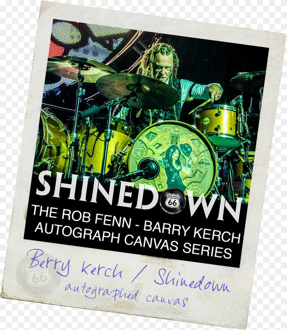 Shinedownltbrgtbarry Kerch Autographed Canvas Cw, Person, Advertisement, Poster, Musical Instrument Png