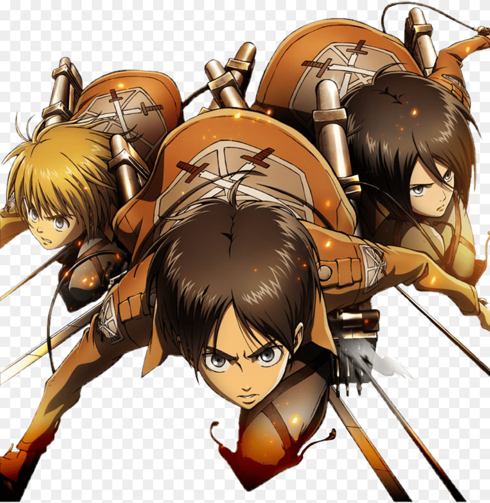Shingekinokyojin Eren Mikasa Armin De Attack Of Titan, Publication, Book, Comics, Adult Free Transparent Png