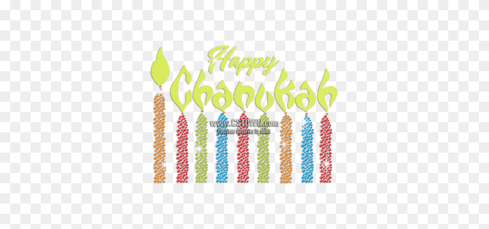 Shining Glitter Chanukah Candle Light Rhinestone Transfer, Accessories, Birthday Cake, Cake, Cream Free Png