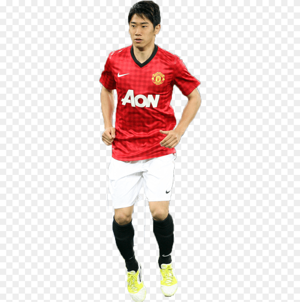 Shinji Kagawa Manchester United Shirt, Boy, Sneaker, Shorts, Shoe Free Png