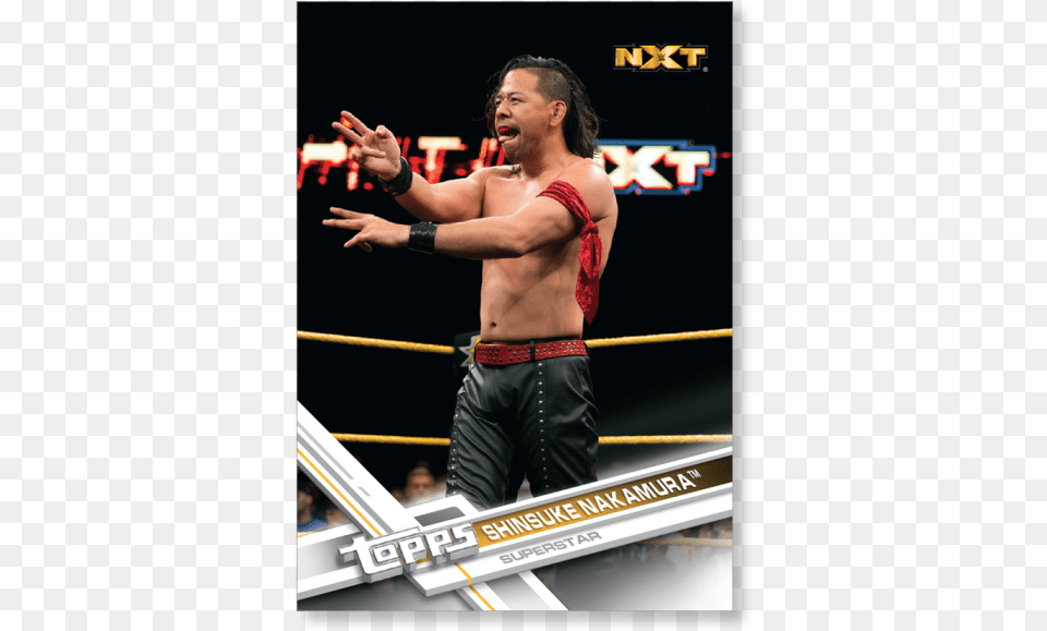 Shinsuke Nakamura 2017 Topps Wwe Base Cards Poster Wwe Nxt, Person, Hand, Finger, Body Part Free Png Download