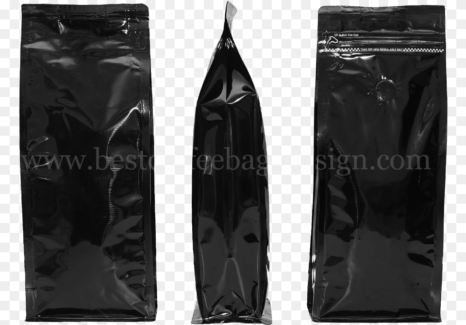 Shiny Black Tear Off Zipper Pouches, Aluminium, Bag, Plastic, Plastic Bag Free Png Download