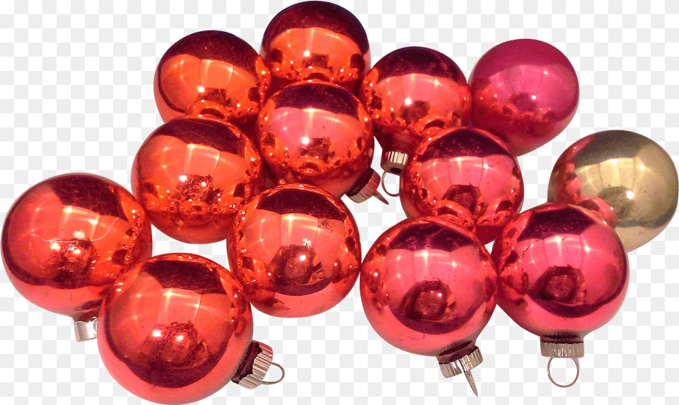 Shiny Brite Red Pink Gold Ball Blown Glass Ornaments Sphere, Accessories, Balloon, Electronics Free Png Download