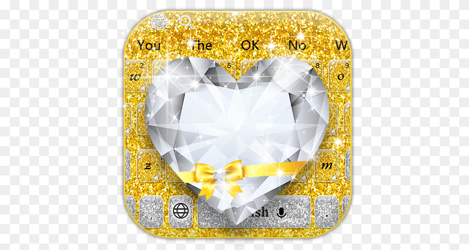 Shiny Gold Heart Diamond Keyboard U2013 No Google Play Diamond, Accessories, Gemstone, Jewelry, Disk Png