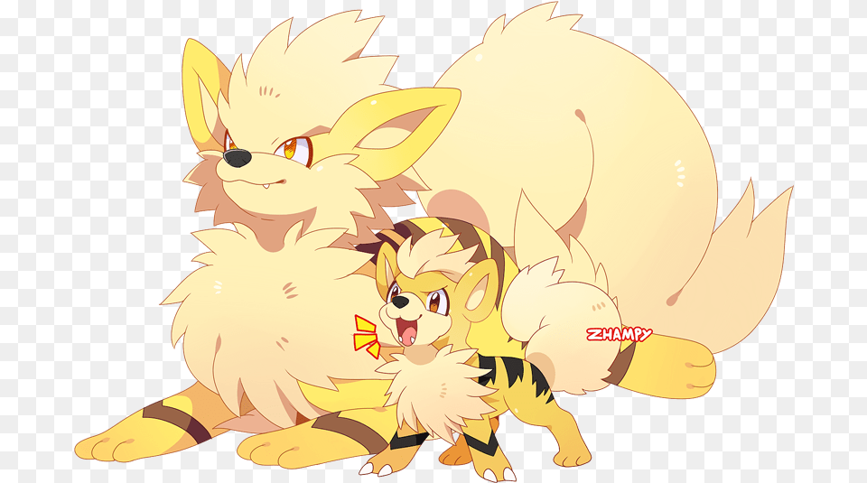 Shiny Growlithe And Arcanine Cartoon, Book, Comics, Publication, Baby Free Transparent Png