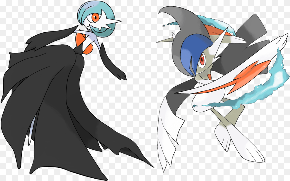 Shiny Mega Gallade And Gardevoir, Person, Book, Comics, Publication Free Png Download