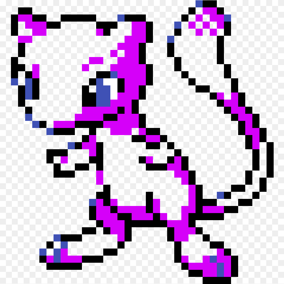 Shiny Mew Pixel Art, Purple Png Image