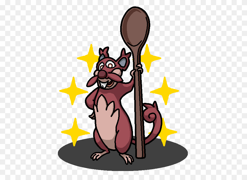 Shiny Rattata Remy, Cutlery, Spoon Png Image