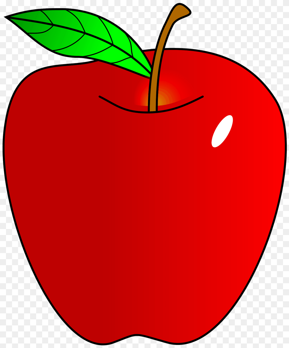 Shiny Red Apple Clipart, Food, Fruit, Plant, Produce Free Png Download