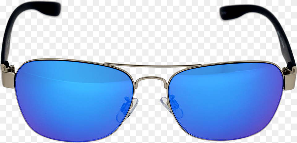 Shiny Silver Frame Ice Blue Mirror Lens Plastic, Accessories, Glasses, Sunglasses Free Png Download