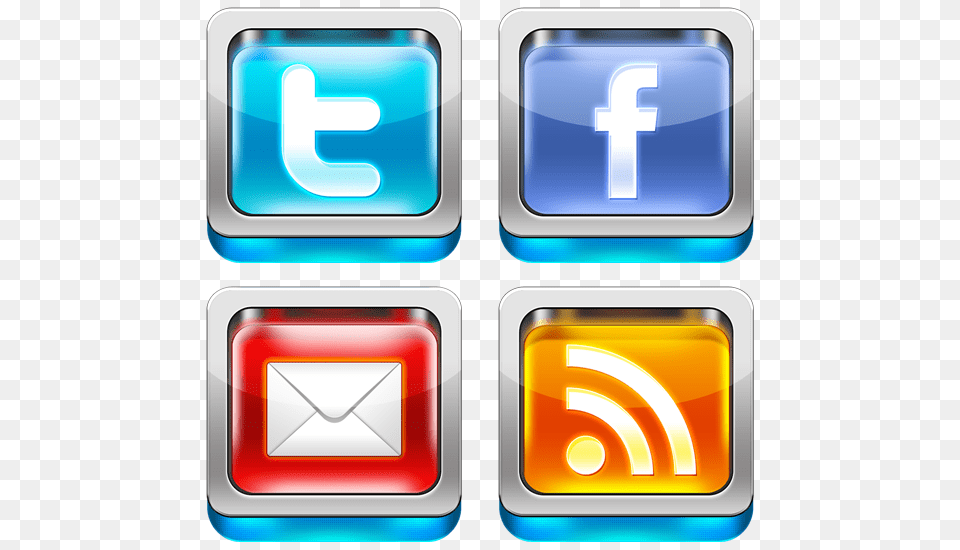 Shiny Social Media Icons, Text Free Png Download