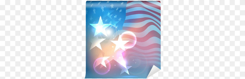 Shiny Stars On Waving American Flag Background Star, American Flag, Star Symbol, Symbol, Lighting Png