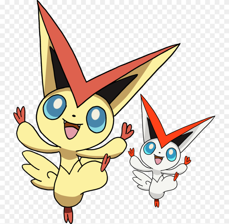 Shiny Victini And Victini, Baby, Cartoon, Person, Face Free Png Download
