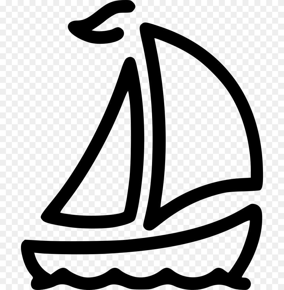Ship Boat Yacht Sail Travel Sail Icon, Stencil, Bow, Weapon, Clothing Free Png Download