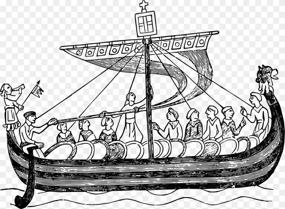 Ship From The Time Of William The Conqueror Clip Arts William The Conquerors Ship, Gray Free Png