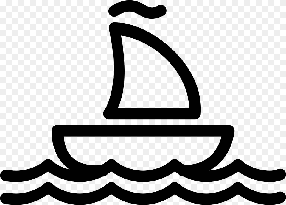 Ship Outline White Boat Icon, Gray Png Image