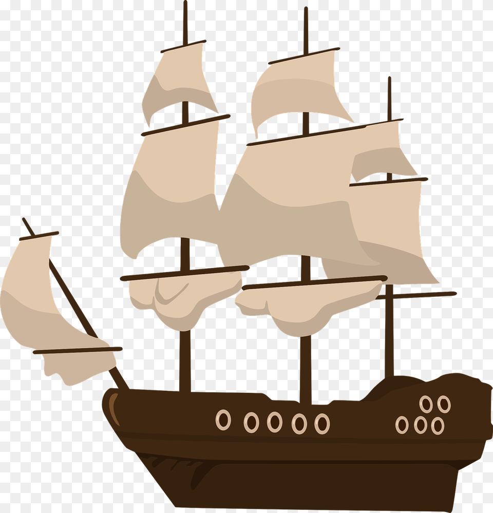 Ship Piracy Clip Art Pirate Boat Clip Art, Sailboat, Transportation, Vehicle, Painting Free Png