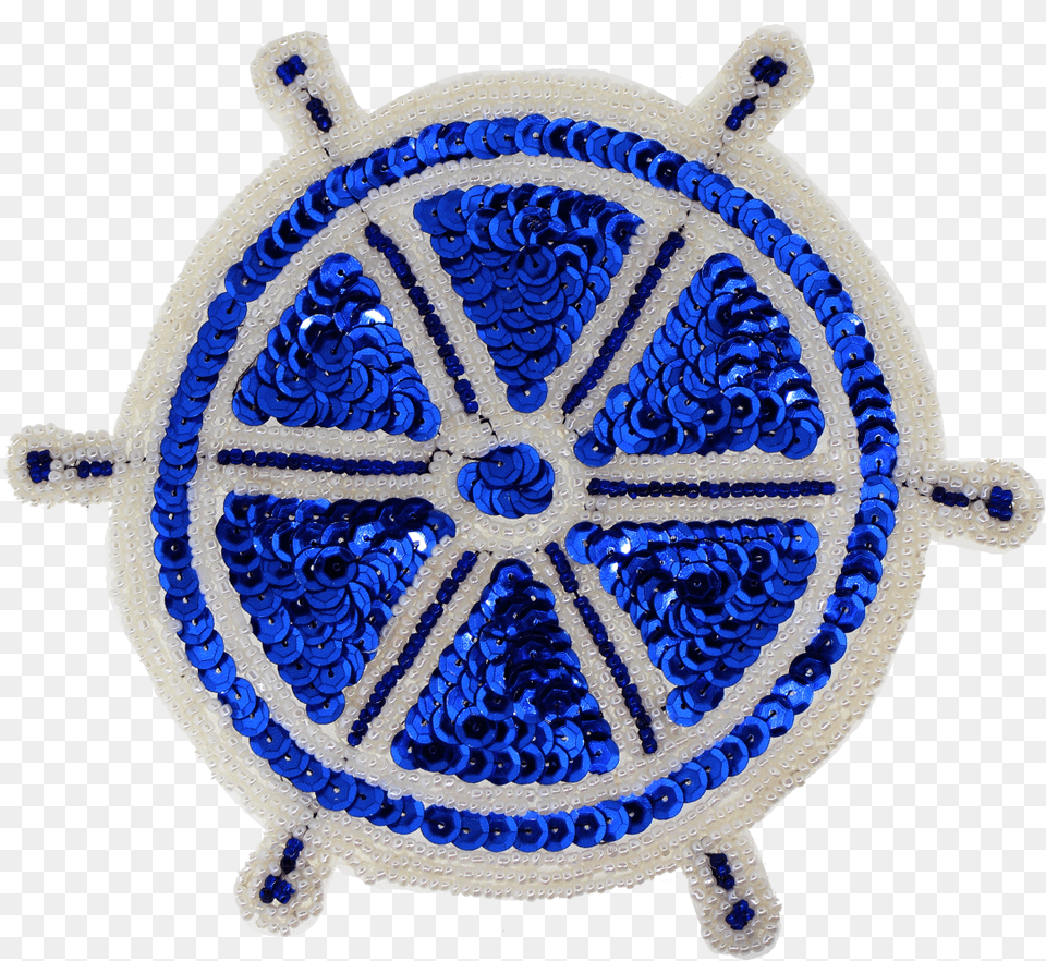 Ship S Wheel Beaded Amp Sequin Applique Circle, Badge, Logo, Symbol, Accessories Free Transparent Png