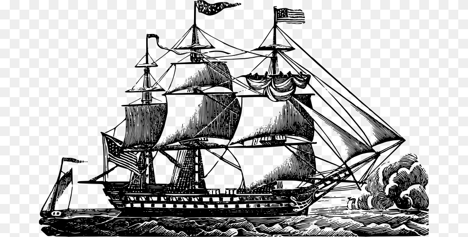 Ship Uss Constitution Clip Art, Gray Free Transparent Png