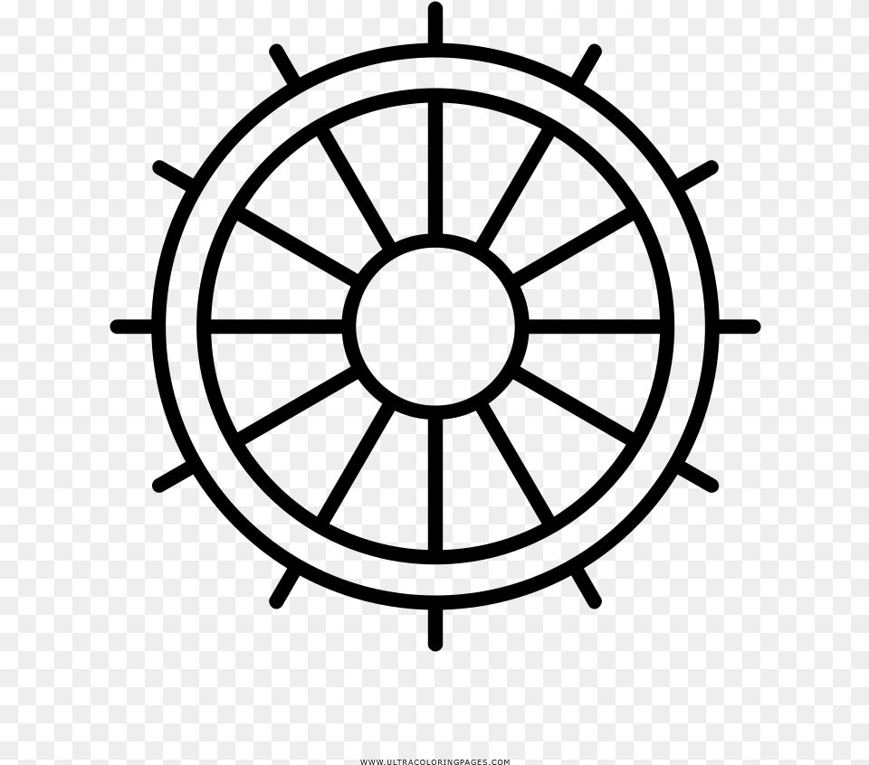 Ship Wheel Coloring, Gray Png