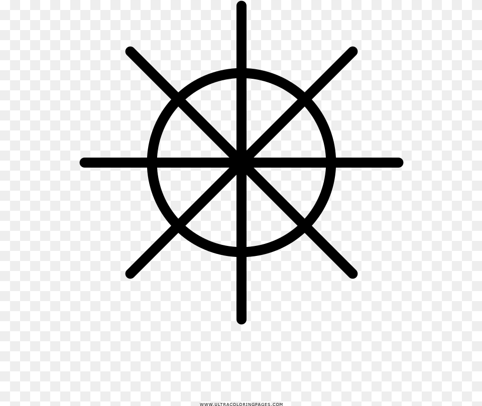 Ship Wheel Coloring, Gray Png Image