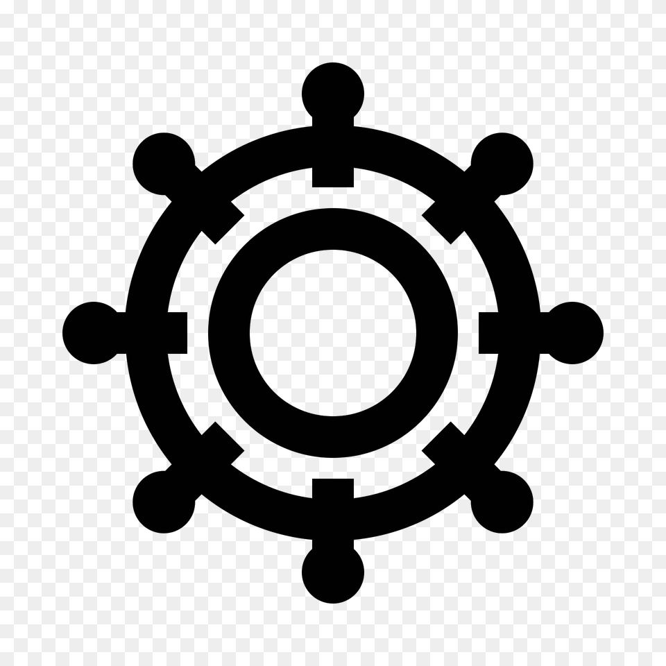 Ship Wheel Icon, Gray Free Png