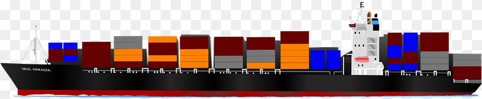 Ship With Containers, Cargo, Freighter, Transportation, Vehicle Png Image