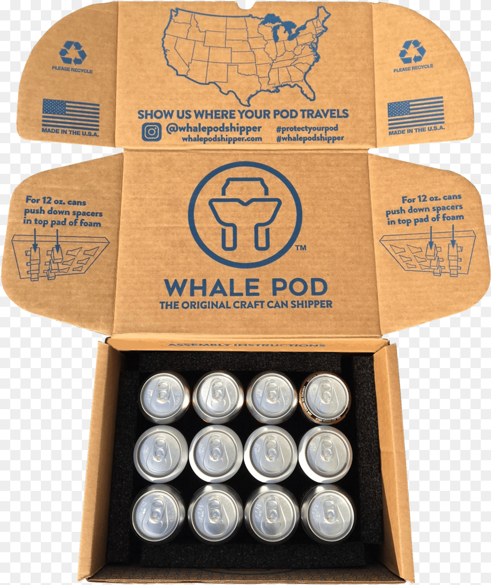 Shipping Beer With Whale Pod Shipper Drink Can, Box, Tin, Cardboard, Carton Png Image