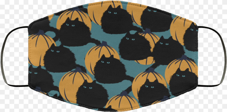 Shipping Black Fluffy Cat Halloween Pumpkin Cat Mom Funny Dragon Face Mask, Accessories, Home Decor, Cushion, Formal Wear Free Transparent Png