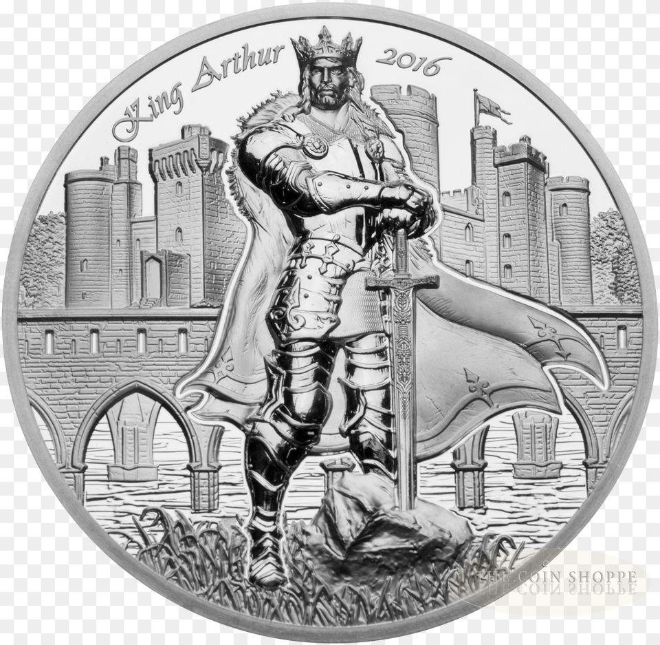 Shipping For Usa Amp Canada King Arthur Legends Of Camelot Silver 2 Oz Coin, Adult, Male, Man, Person Free Png